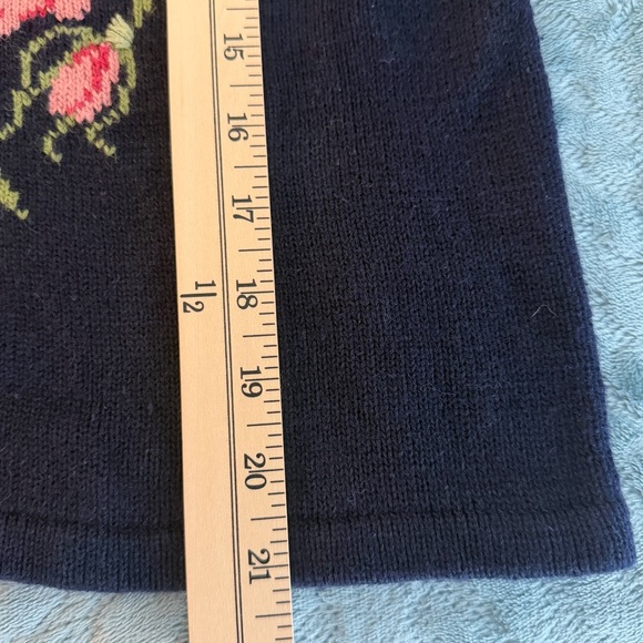 Vintage 90s Susan Bristol Floral Embroidered Cardigan L Cottagecore Grannycore - Picture 14 of 15